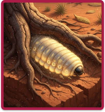 Witchetty Grub under tree roots